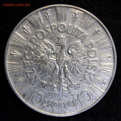 Польша 10 злотых 1935 Пилсудский с 200! до 16.12 в 22:10 - Польша 10 злотых 1935