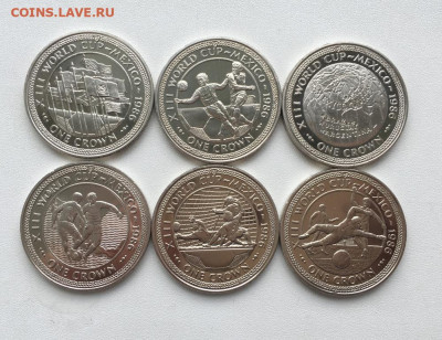 абор Остров Мэн 1 крона 1986 Чемпионат мира по футболу - nabor_ostrov_men_1_krona_1986_chempionat_mira_po_futbolu_meksika_6_sht_sport_vratar_mjach_futbolisty