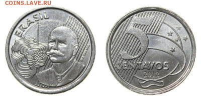 5 сентаво 2012 БРАЗИЛИЯ UNC, KM# 683 (до 19.12) - 01