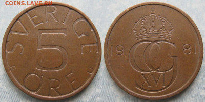 Швеция 5 эре 1981 до 19-12-23 в 22:00 - Швеция 5 эре 1981    9965