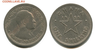 Гана 1 шиллинг 1958, 17.12.2023 22.00 мск - гана 1 шиллинг 1958