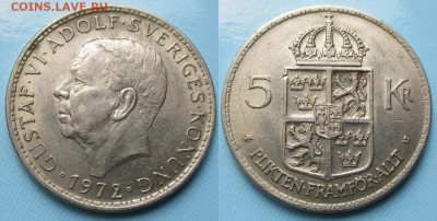 Швеция 5 крон 1972 до 23-12-23 в 22:00 - Швеция 5 крон 1972    235-ас124-4024