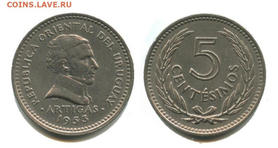 Уругвай 5 сентесимо 1953, 22.12.2023 22.00 мск - уругвай 5 сентесимос 1953