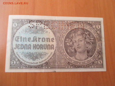 Чехия и моравия.1 крона.specimen. - IMG_2465.JPG
