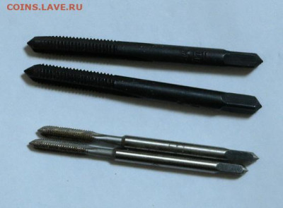 Метчики 4 шт. 2шт - М3, 2шт - М5 советских времён с 1 руб - метчики.JPG