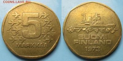 Финляндия 5 марок 1973   до 28-12-23 в 22:00 - Финляндия 5 марок 1973    238-ак10-4850
