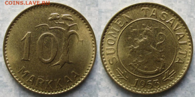 Финляндия 10 марок 1953 до 30-12-23 в 22:00 - Финляндия 10 марок 1953 H    200-к101-11642