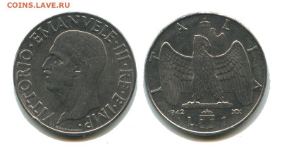 Италия 1 лира 1942, 29.12.2023 22.00 мск - италия 1 лира 1942