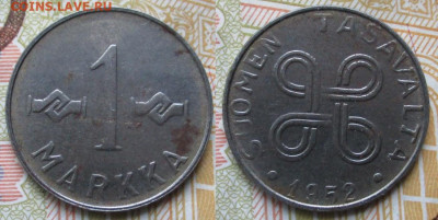 фикс Финляндия 1 и 5 марок 1952-61 до 08-01-24 в 22:00 - Финляндия 1 марка 1952    13240