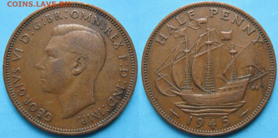 2 пенни 1945 до 09-01-24 в 22:00 - 6 38 Великобритания пол пенни 1945    2548
