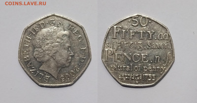 Великобритания 50 пенсов 2005 г 250 лет словаря - 7.01 - IMG_20240102_093033
