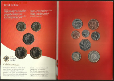 Нечастый набор Великобритании 2011 года из 13 монет - 7.01 - 10008
