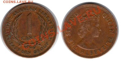>L< Британские Карибы 1 цент 1960 до 12.01.12 20:00 - Британские Карибы_1_цент_60