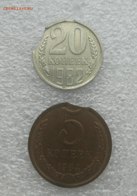20 копеек 1982г и 5 коп 1984г брак выкусы до 11.01 в 22-00 - IMG_20240106_142818