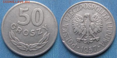 Польша 50 грошей 1957 до 14-01-24 в 22:00 - Польша 50 грошей 1957    190-раз-11104