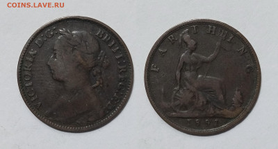 Великобритания фартинг 1891 года Виктория - 10.01 - IMG_20240106_172544