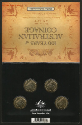 Набор Австралии из 1 долларов 2010 г 100 лет монетам - 10.01 - 10002