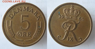 Дания 5 эре 1965 до 14-01-24 в 22:00 - 11 28 Дания 5 эре 1965    520