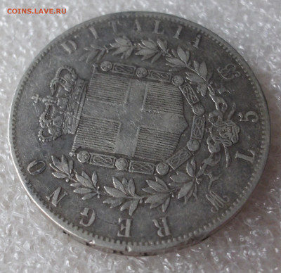 Италия 5 лир 1873 год - 012.JPG