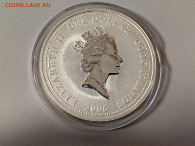 1дол 2006 О-ва Кука, Пожарная машина АА-60, Ag925, до 15.01 - ЯЯ Пожарка-2
