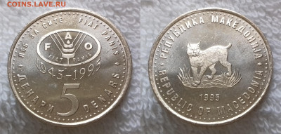 Македония 5 денаров 1995 ФАОдо 16.01 22:00 - МАКЕДОНИЯ 5 денаров 1995 ФАО KM 7а 20191008_1302