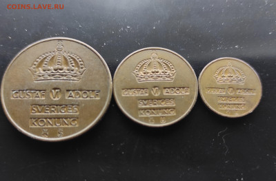 Швеция 5 эре1955,2 эре 1967,1 эре 1970 3 шт до 17.01.2024 - IMG_20240112_144259