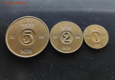 Швеция 5 эре1955,2 эре 1967,1 эре 1970 3 шт до 17.01.2024 - IMG_20240112_140949