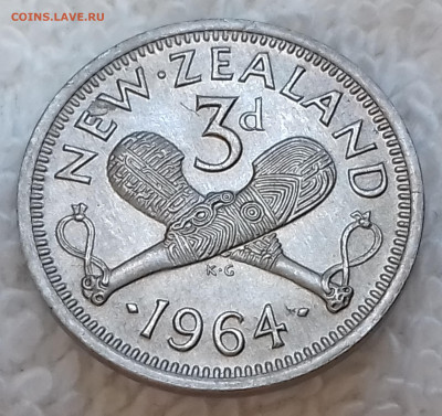 Новая Зеландия 3 пенса 1964 до 18.01 22:00 - Новая Зеландия 3 пенса 1964 20220704_154616