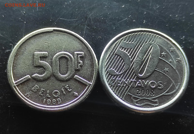 Бельгия 50 сантимов 1999,Бразилия 50 сентаво 2008до 18.01.24 - IMG_20240112_230203