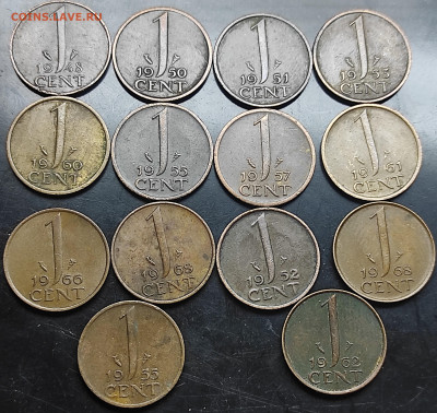 фикс  аукцион :Нидерланды 5центов,1цент  1948-1965 до18. 01. - IMG_20240113_083220