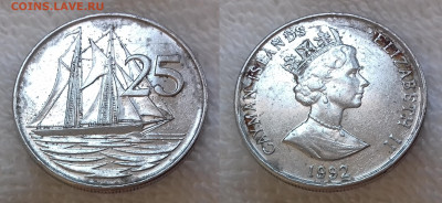 Каймановы острова 25 центов 1992 до 18.01 22:00 - Каймановы острова 25 центов 1992 20191124_1214