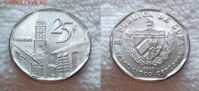 Куба 25 сентаво 2003 до 18.01 22:00 - КУБА 25 конв. сентаво 2003 20190109_1638