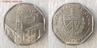 Куба 25 сентаво 2001 до 18.01 22:00 - КУБА 25 конв. сентаво 2001 -1233