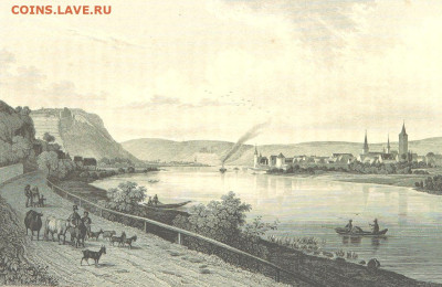Нотгельды Германии. Обзорная тема. - Карлштадт около 1850 г. - Гравюра на стали