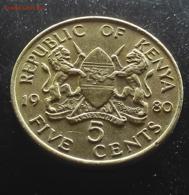 Кения 5 центов 1980   до 19.01.2024 - IMG_20240114_085519