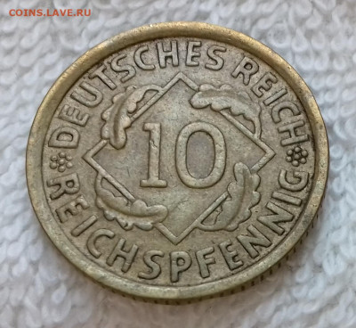 Германия 10 рейхспфеннигов 1929 A до 21.01 22:00 - Германия 10 рейхспфеннигов 1929 A 20150326_211654