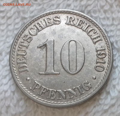 Германия 10 пфеннигов 1910 A до 21.01 22:00 - Германия 10 пфеннигов 1910 A 20150326_211739