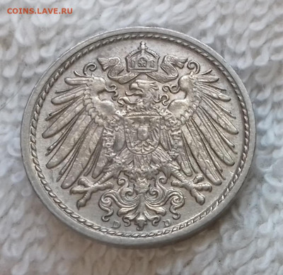 Германия 5 пфеннигов 1913 D до 21.01 22:00 - Германия 5 пфеннигов 1913 D 20150326_212707