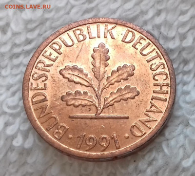 Германия 1 пфенниг 1991 D до 21.01 22:00 - Германия 1 пфенниг 1991 D 20150326_213506