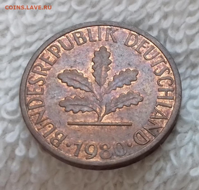 Германия 1 пфенниг 1980 J до 21.01 22:00 - Германия 1 пфенниг 1980 J 20150326_214841