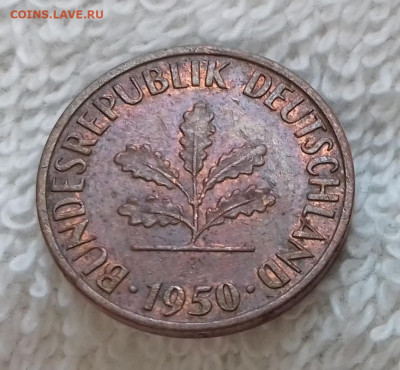 Германия 1 пфенниг 1950 J до 21.01 22:00 - Германия 1 пфенниг 1950 J 20150326_215156