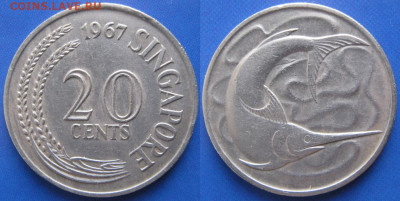 Сингапур 20 центов 1967 до 21-01-24 в 22:00 - Сингапур 20 центов 1967    6045