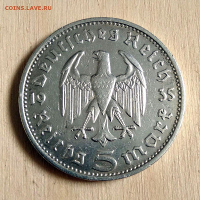 5 рейхсмарок 1935 Германия "D" до 19.01.в 22.00мск. - 2