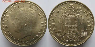 Испания 1 песета 1975 (79) до 22-01-24 в 22:00 - 12.4.Испания 1 песета 1975 (79)     296