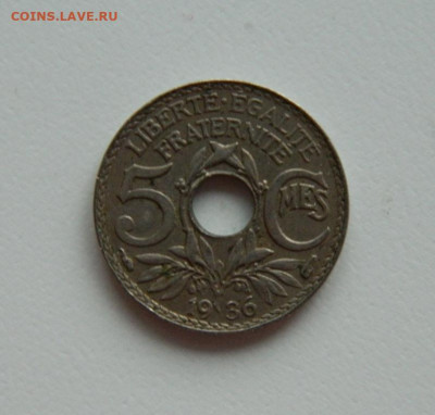 Франция 5 сантимов 1936 г. до 23.01.24 - DSCN0926.JPG