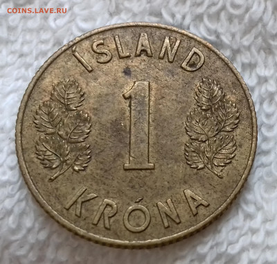 Исландия 1 крона 1963 до 21.01 22:00 - Исландия 1 крона 1963 20240115_145850