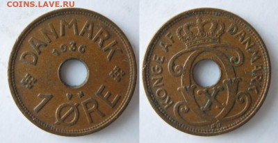 Дания 1 эре 1936 до 24-01-24 в 22:00 - 10 22 Дания 1 эре 1936    A7