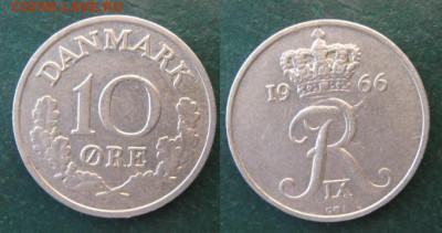 Дания 10 эре 1966 до 24-01-24 в 22:00 - 11 37 Дания 10 эре 1966 г    A24