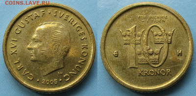 Швеция 10 крон 2005 до 27-01-24 в 22:00 - Швеция 10 крон 2005    235-ас124-5918