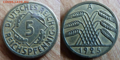5 пфеннигов, Германия 1914-1939г.  до 31.01.24г. в 23.00 МСК - image2